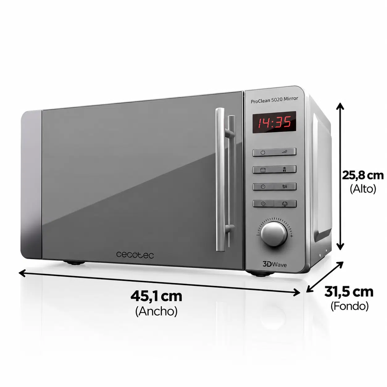 Microondas 20l Cecotec ProClean 5020 Mirror acero inoxidable - Imagen 9