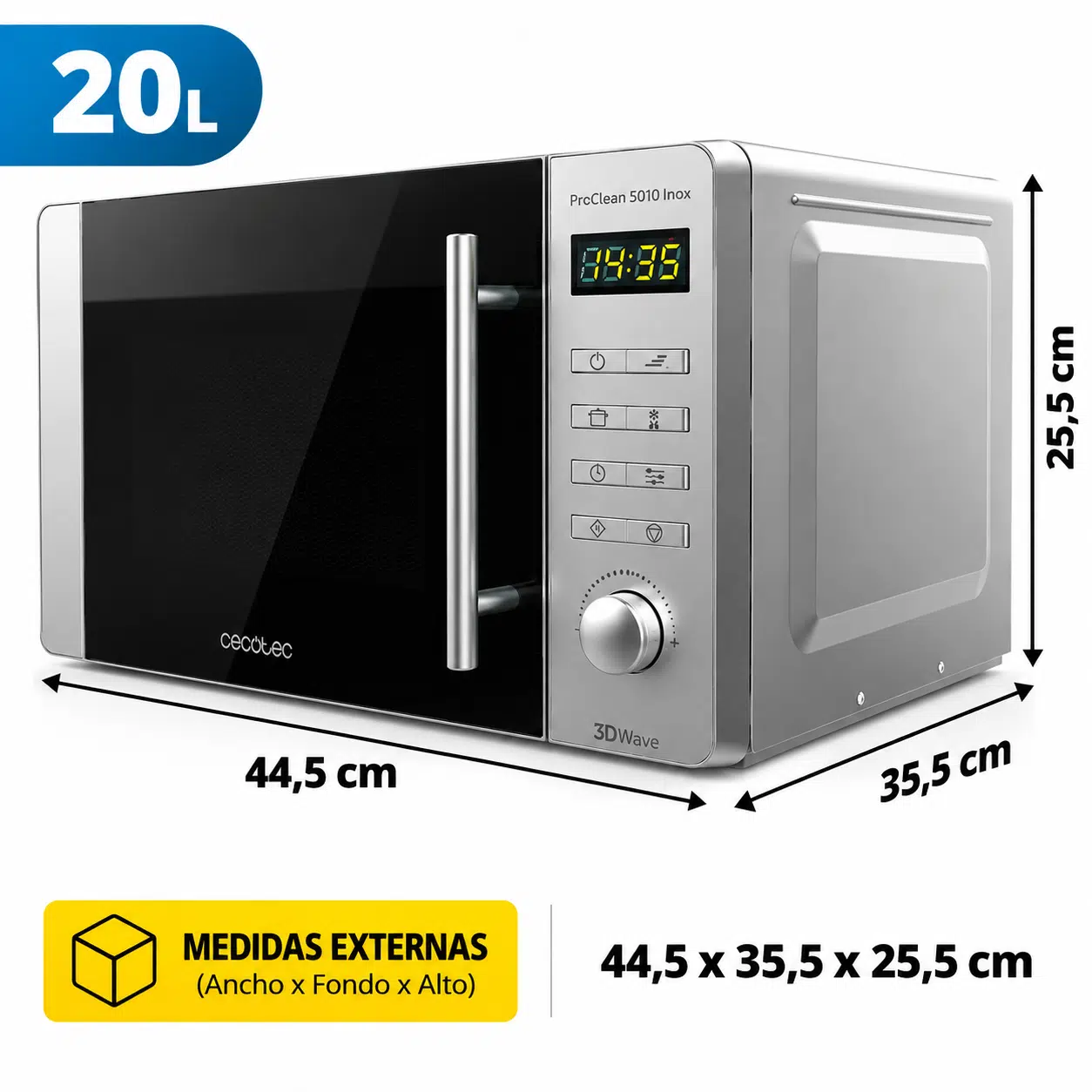 Microondas 20l Cecotec ProClean 5010 Inox - Imagen 2