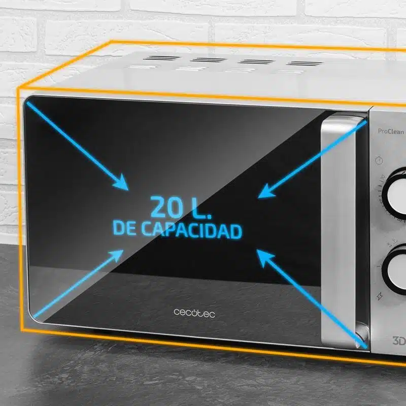 Microondas 20l Cecotec ProClean 3060 Mirror Plateado - Imagen 6