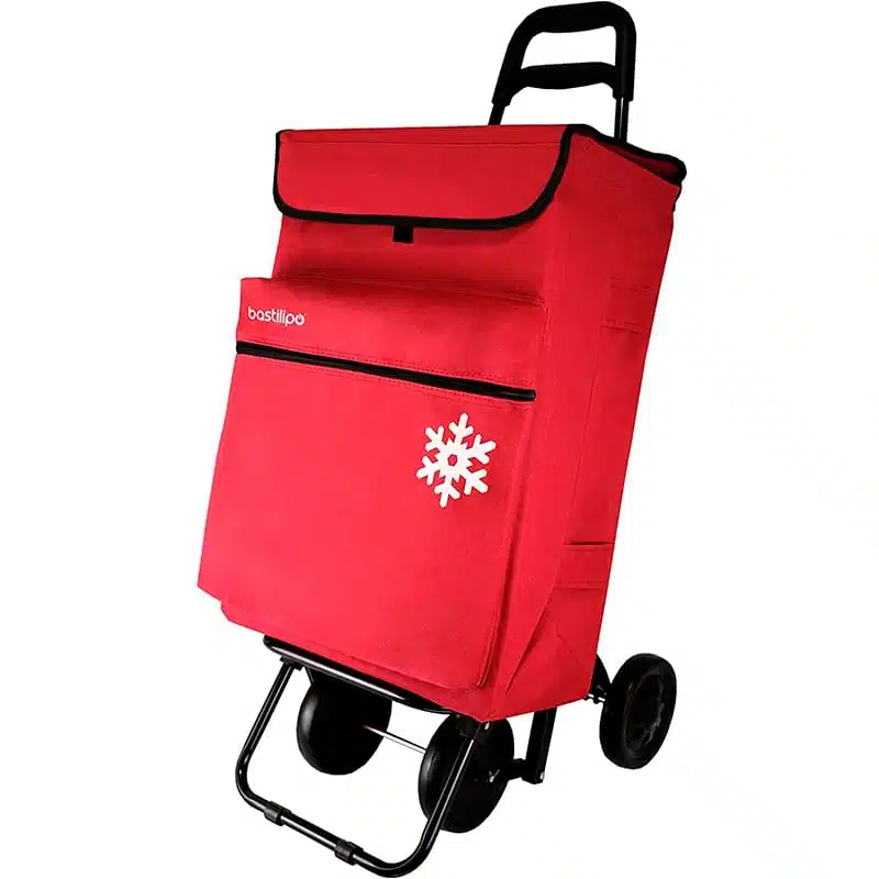 Carro de la compra rojo Julia de 4 ruedas con bolsa térmica - La