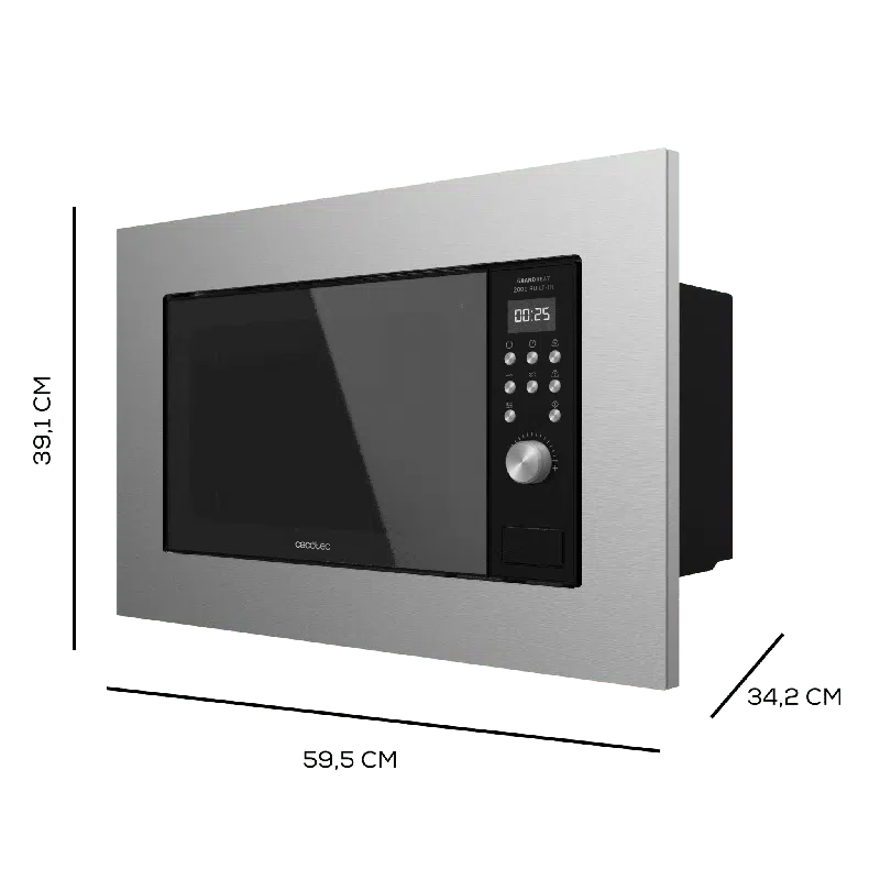 Microondas encastrable Cecotec GrandHeat 2000 Built-In Steel Black - Imagen 4