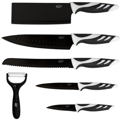 Set 6 cuchillos Cecotec swiss negro