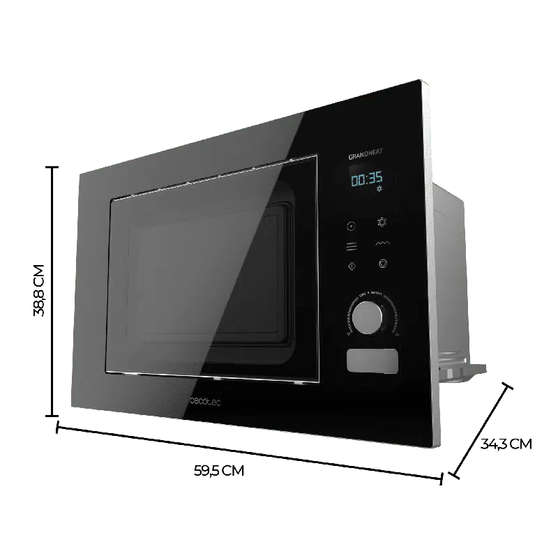 Microondas encastrable Cecotec GrandHeat 2090 Built-in Touch Black - Imagen 3