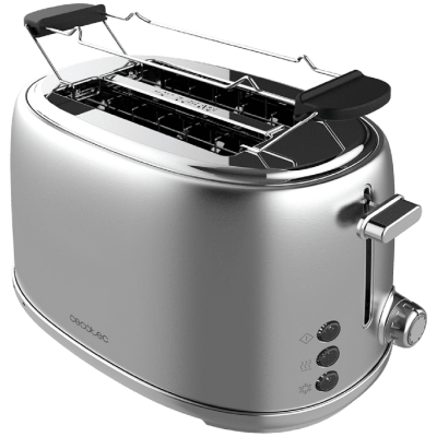 Tostadora de acero Cecotec Toast&Taste 1000 Retro Double Inox