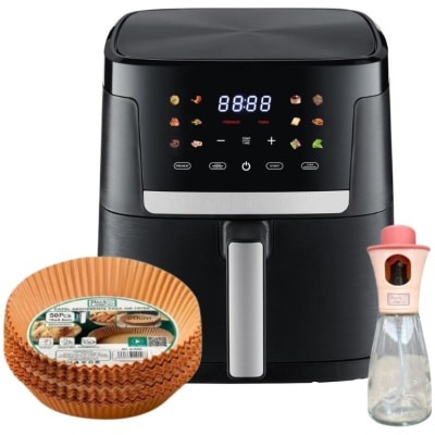 Freidora sin aceite Munice Marena color 7000 función precalentamiento 7 litros con pack regalo