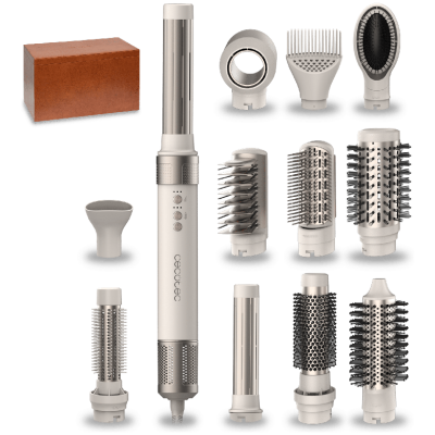 Moldeador multifunción Cecotec Bamba CeramicCare 12in1 AirGlam Champagne