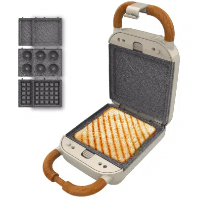Sandwichera con estilo retro Cecotec Rock'nToast Retro One Beige