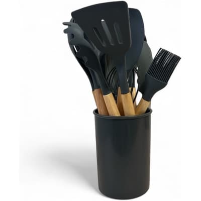 Set de Utensilios cocina de Silicona 12 PCS Gris Oscuro