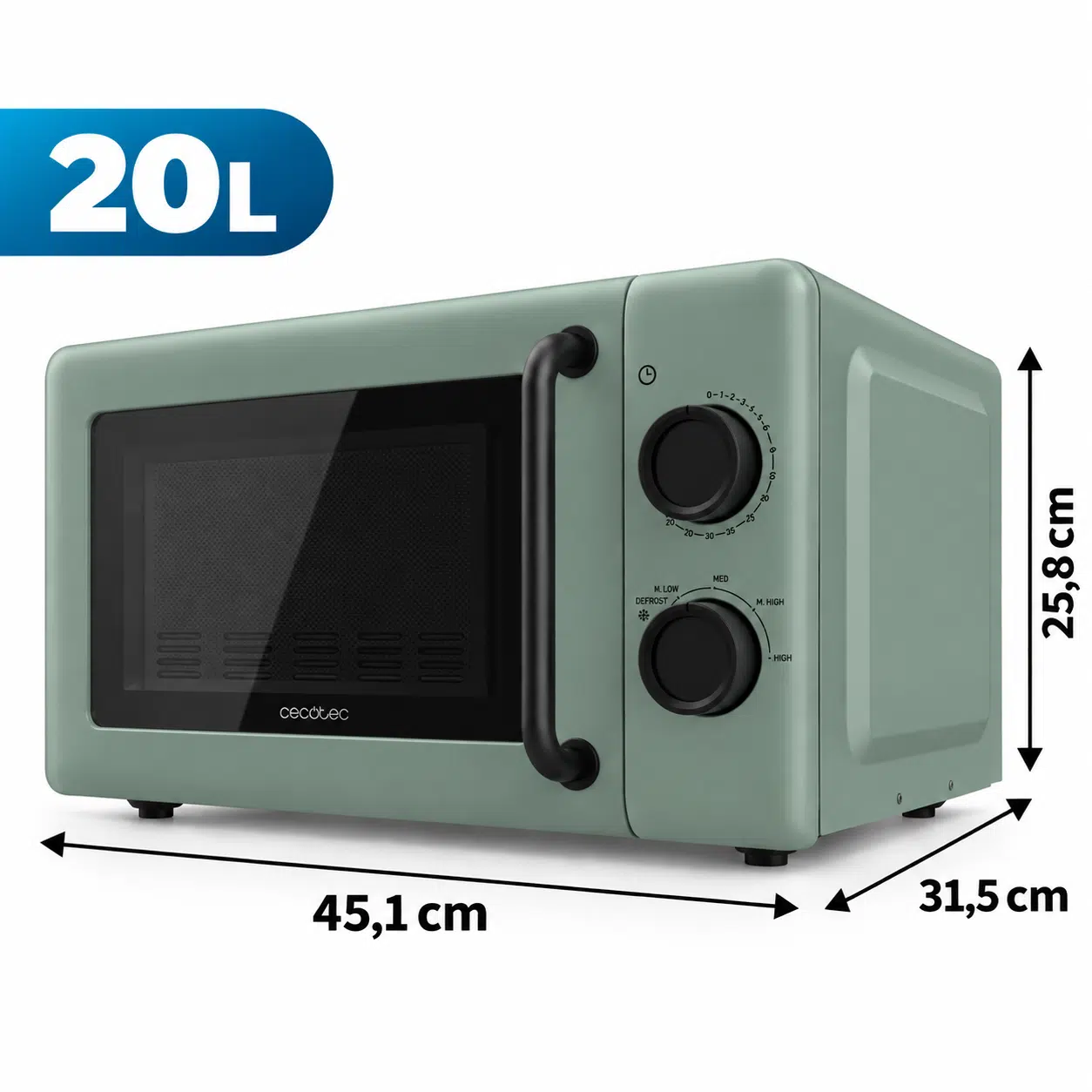 Microondas Cecotec Proclean 3110 Green - Imagen 2