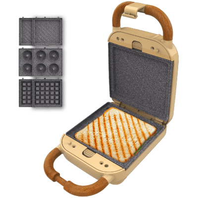 Sandwichera Cecotec Rock'nToast Retro One Yellow