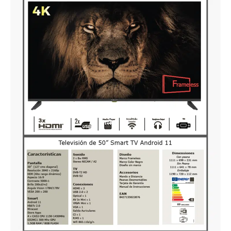 Televisor Nevir Smart TV 50" Ultra HD - Imagen 3