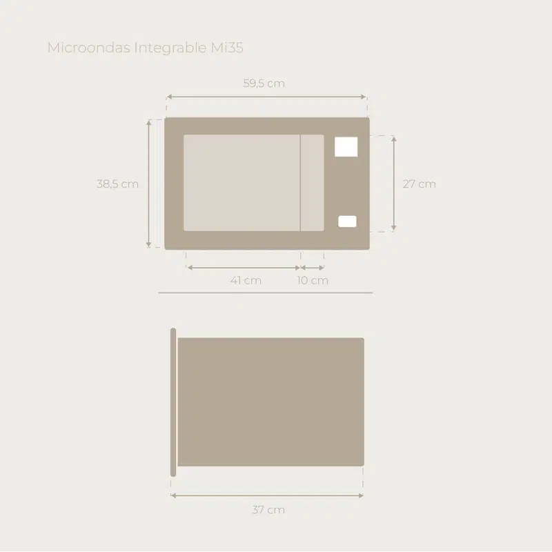 Microondas integrable EVVO Mi35 Negro - Imagen 2