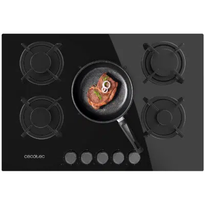 Placa de gas Cecotec Bolero Squad G 5200S Glass Black