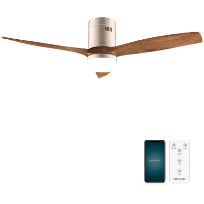 Ventilador de techo Cecotec EnergySilence Aero 5600 Aqua GoldDarkWood Connected
