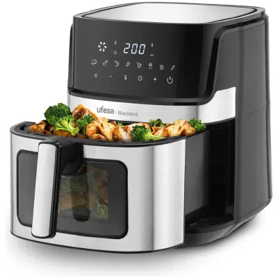 Freidora de aire digital Ufesa Blackbird Inox 6.5 L