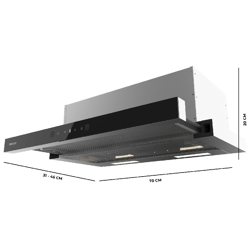 Campana extractora Cecotec Bolero Flux TLT 704400 Glass Black A+++ - Imagen 6