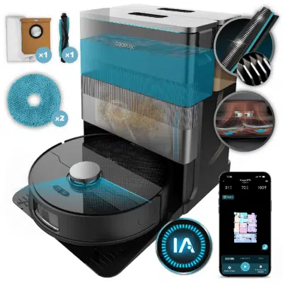 Robot aspirador con sistema de limpieza adaptativa Conga X100