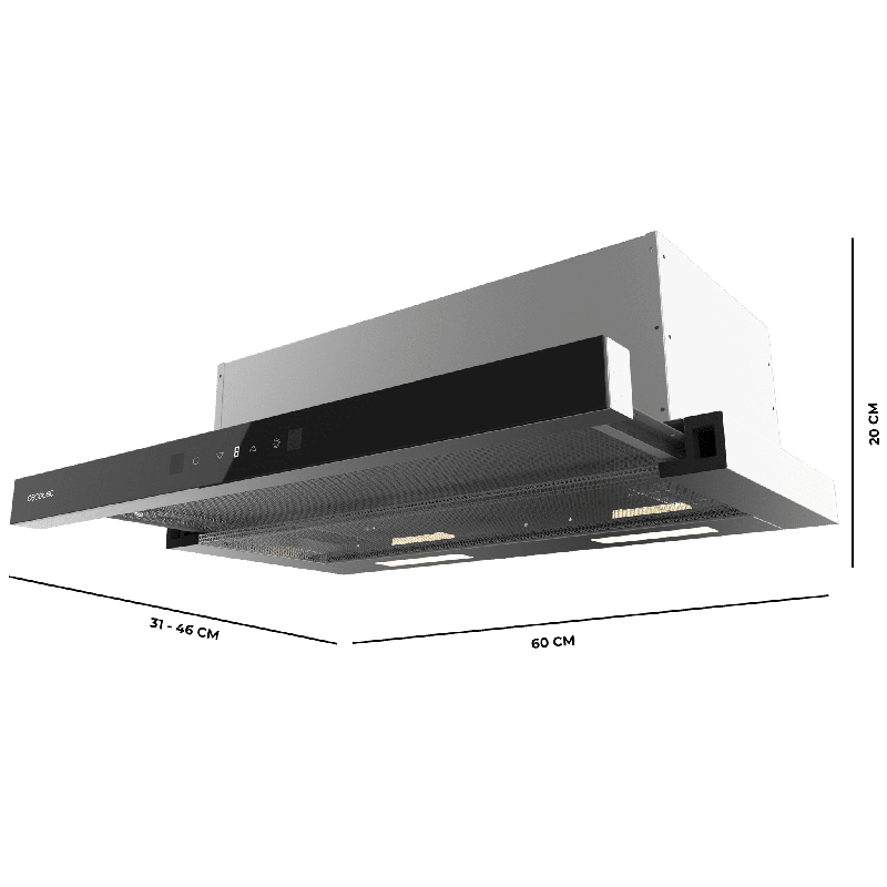 Campana extractora Cecotec Bolero Flux TLT 604400 Glass Black A+++ - Imagen 3