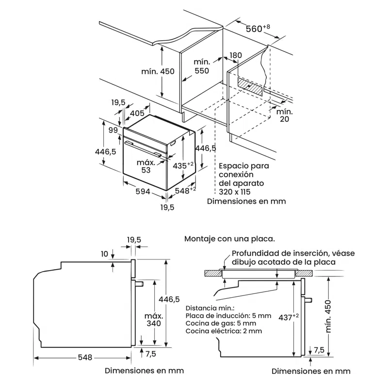 Horno encastrable Infiniton 40ACW0 45cm Blanco - Imagen 3