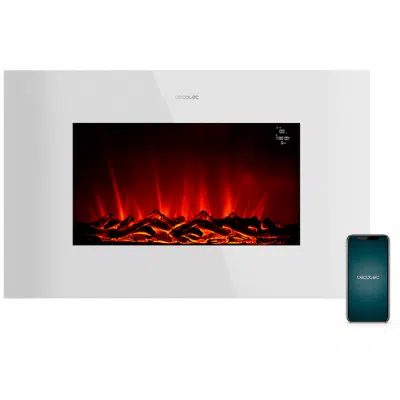 Chimenea eléctrica ReadyWarm 3590 Flames Connected White Cecotec