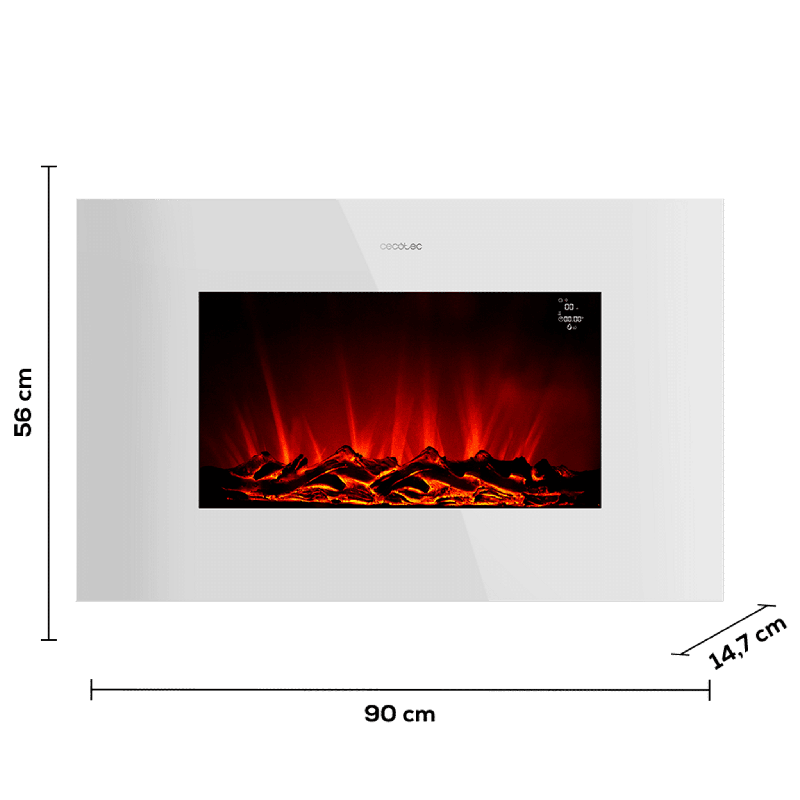 Chimenea eléctrica ReadyWarm 3590 Flames Connected White Cecotec - Imagen 3