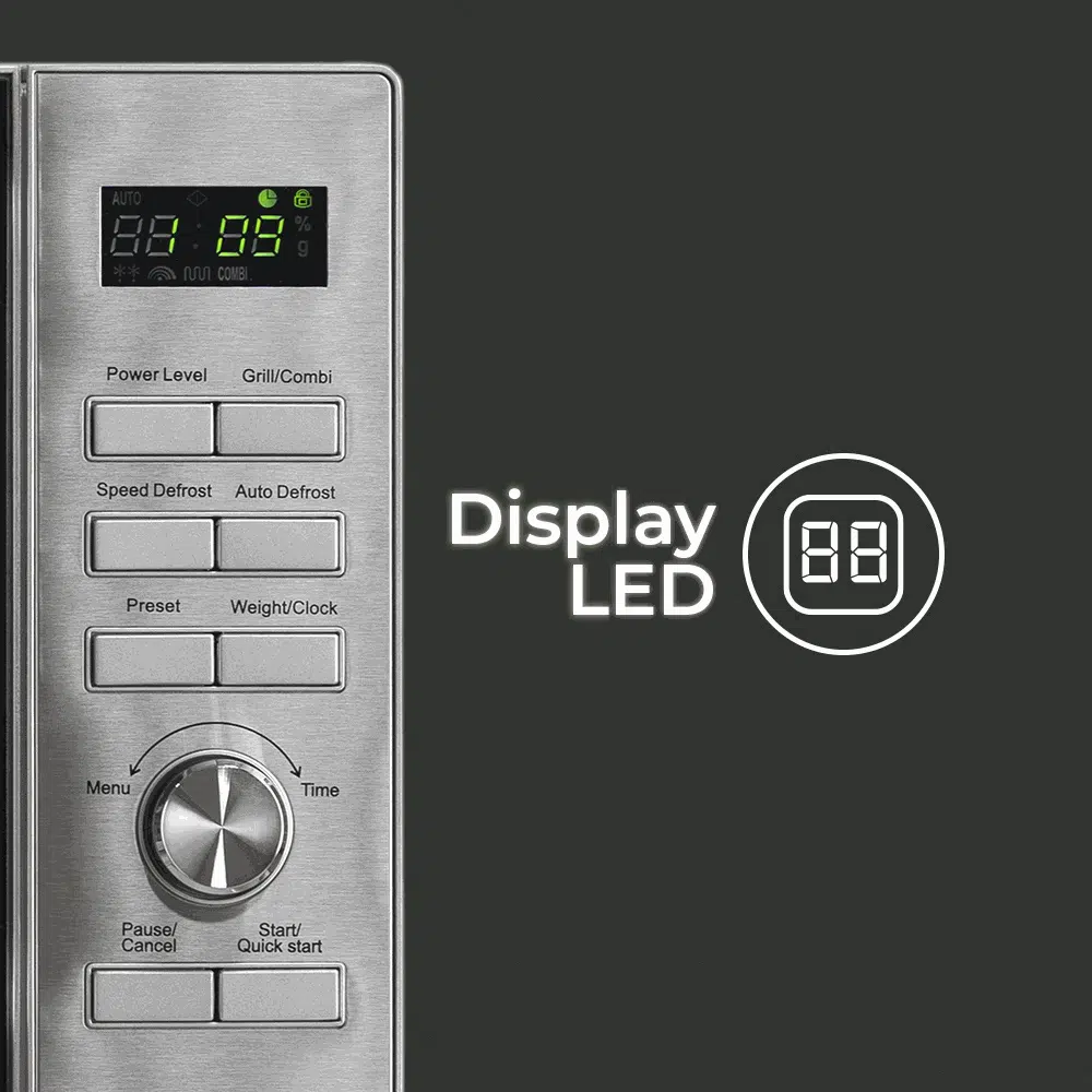 Microondas cerámico Aspes AMWC25900DGN 25L Inox - Imagen 2