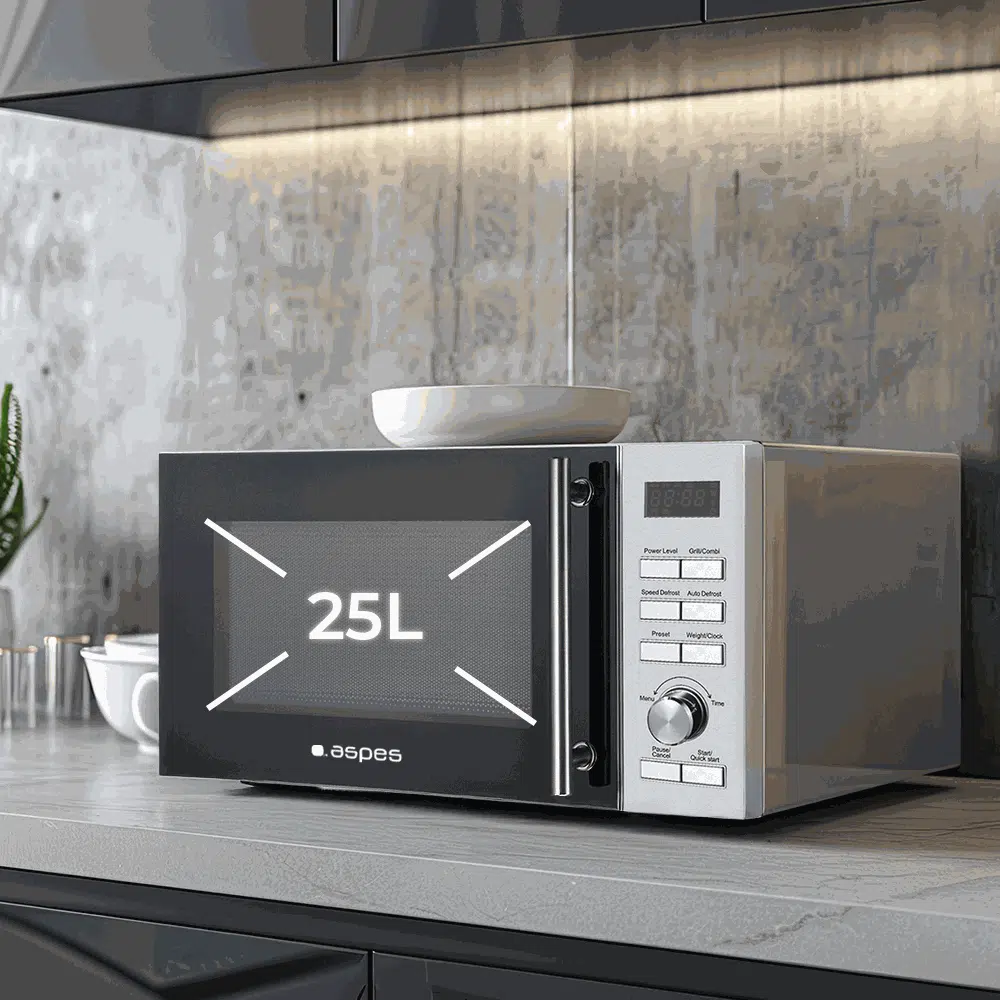 Microondas cerámico Aspes AMWC25900DGN 25L Inox - Imagen 3