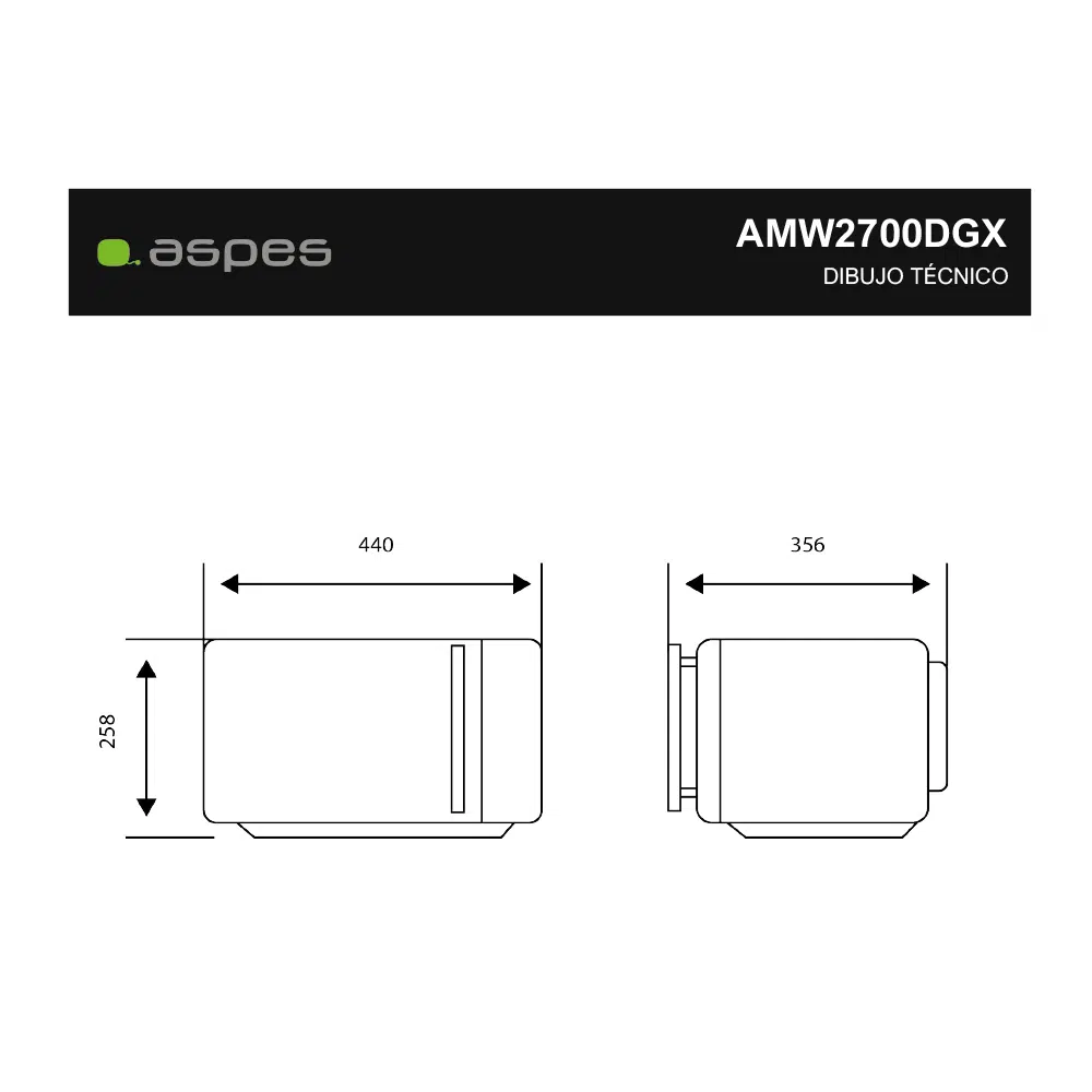 Microondas cerámico Aspes AMWC25900DGN 25L Inox - Imagen 11
