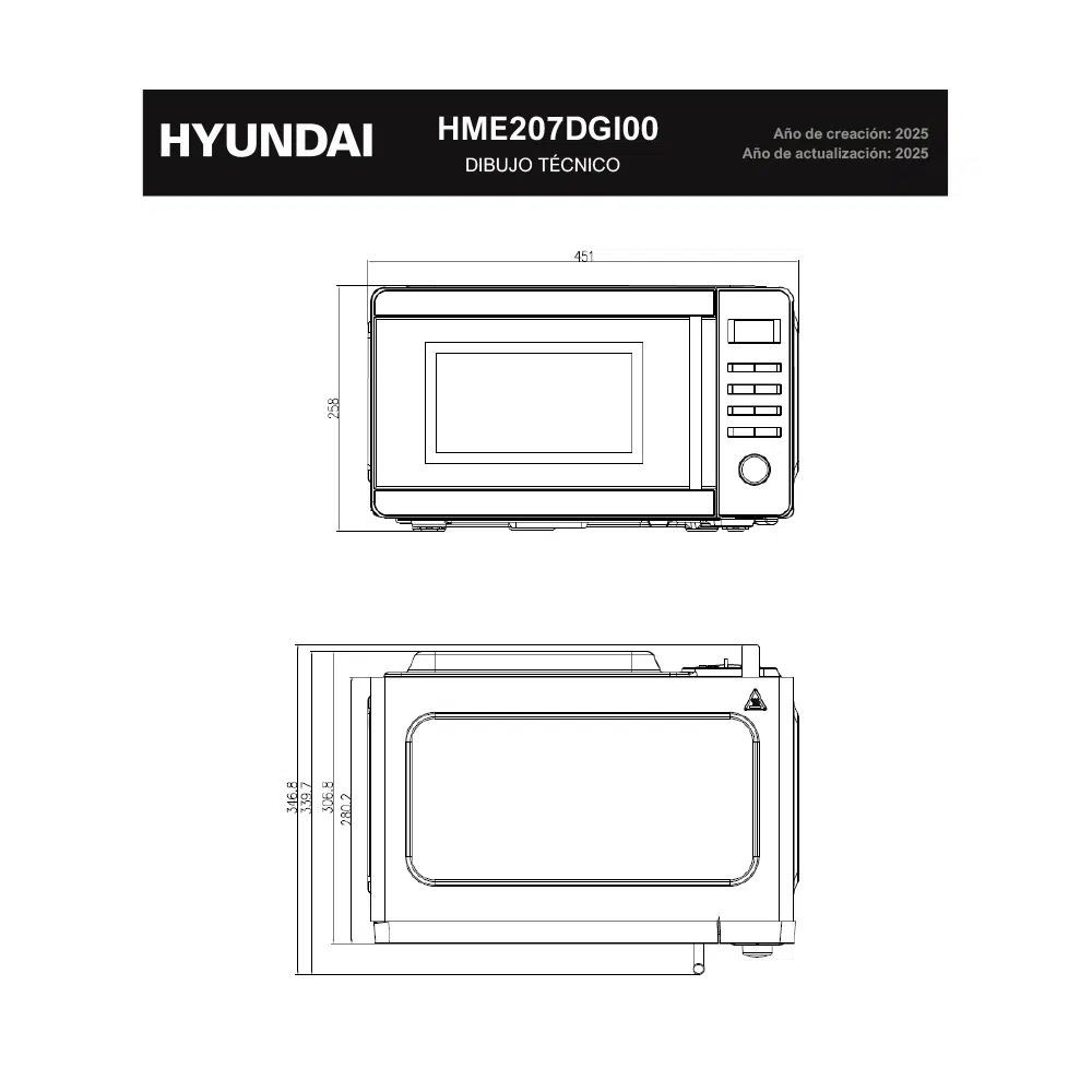 Microondas Grill Hyundai HME207DGI00 20L Inox - Imagen 7