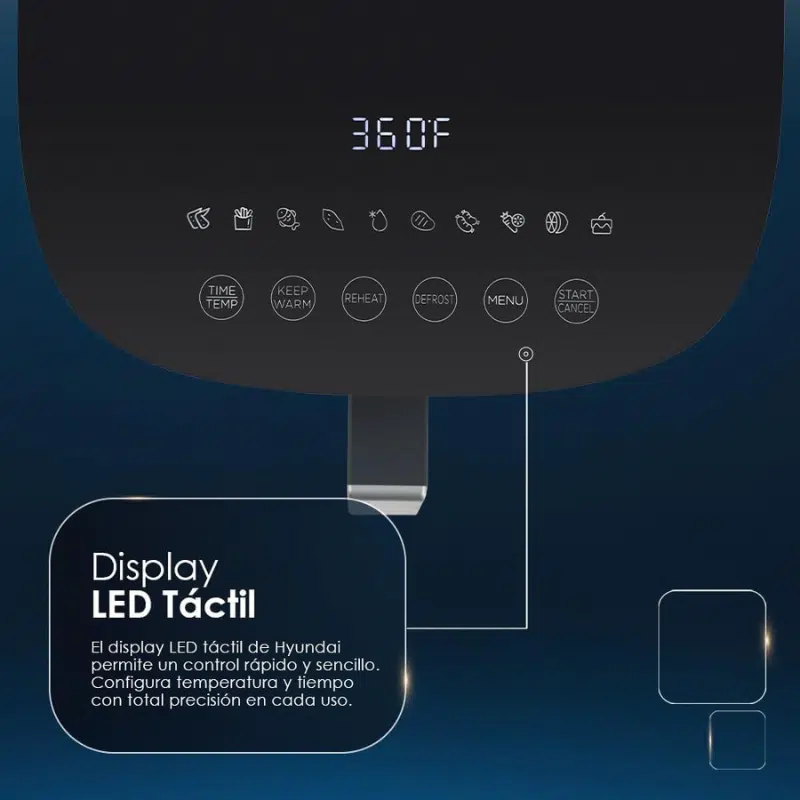 Freidora de aire Hyundai HAF5500D 5.5L Negro - Imagen 3