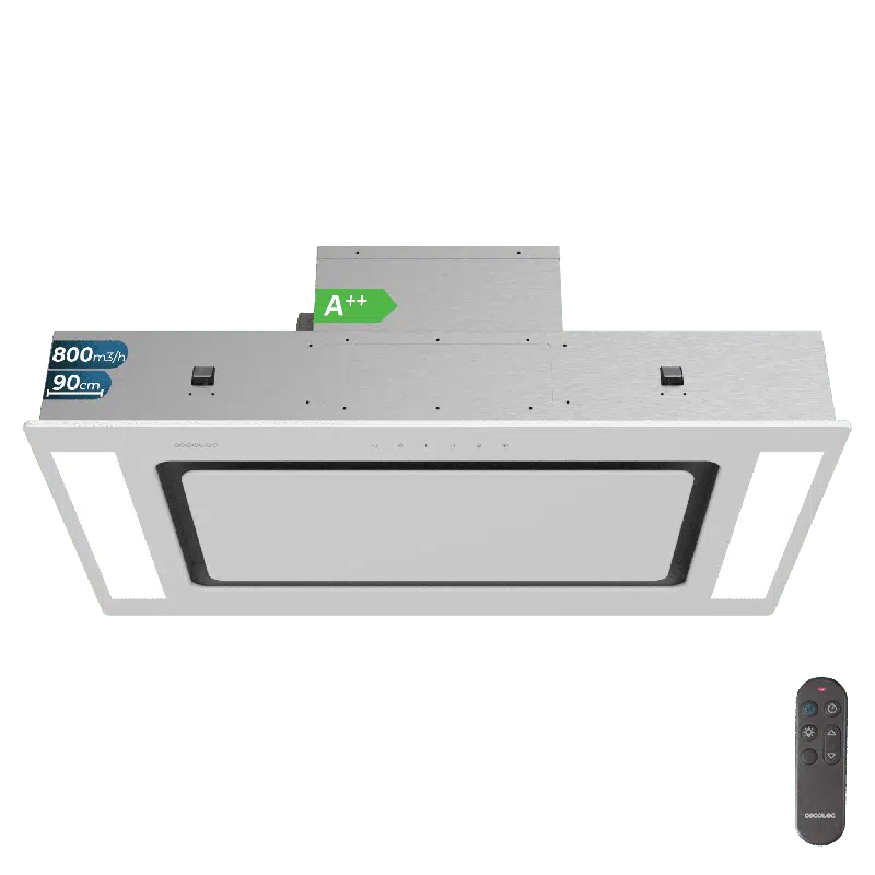 Campana extractora Cecotec Bolero Flux TIR 908000 Glass White A++