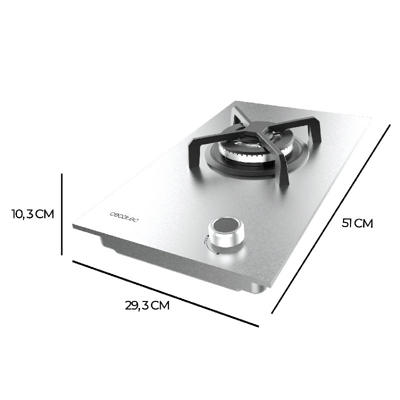 Placa de gas 1 fuego Cecotec Bolero Squad G 1400S Inox - Imagen 4