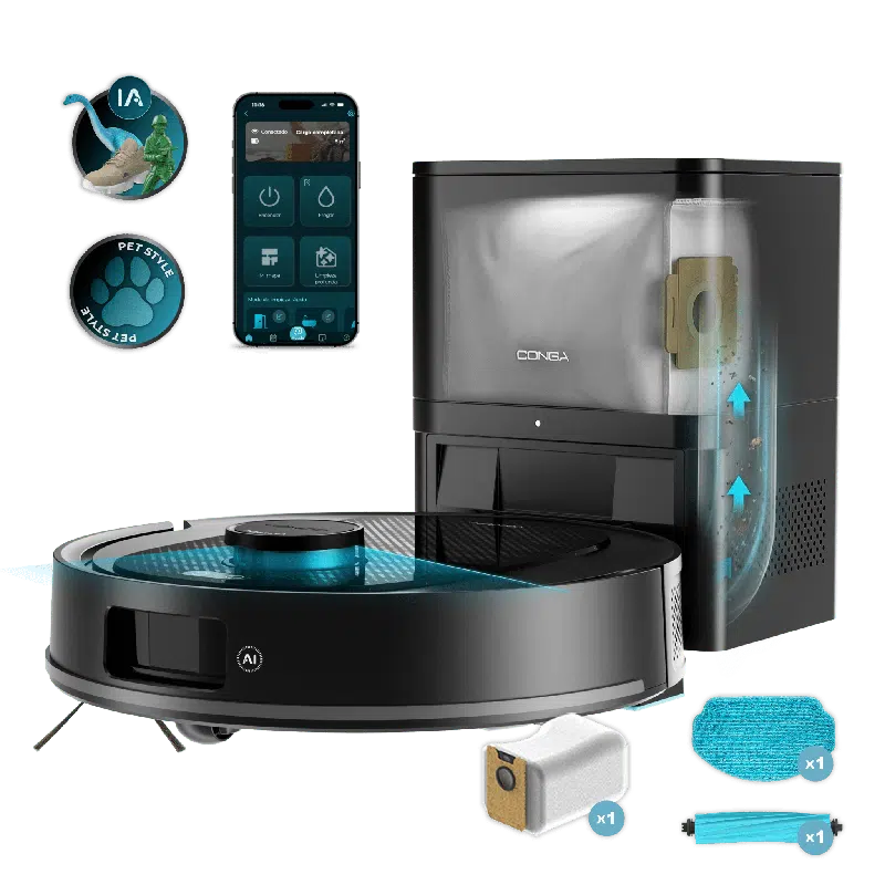 Robot aspirador con base autovaciado Cecotec Conga Y80 X-Treme - Imagen 3