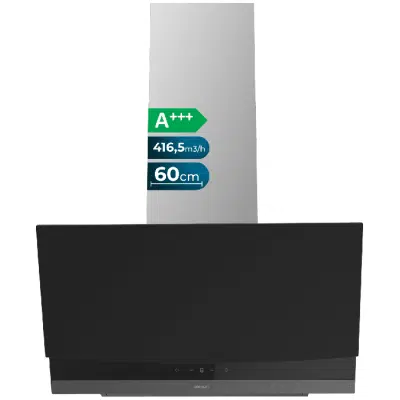 Campana Extractora Decorativa Cecotec Bolero Flux DT 604400 Matt Black A+++