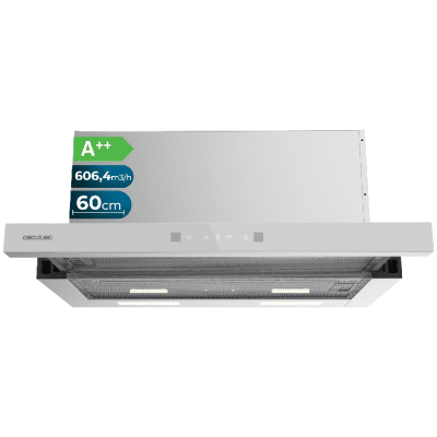 Campana extractora telescópica Cecotec Bolero Flux TLT 605501 Glass White A++