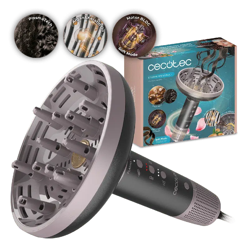 Difusor XXL para rizos Cecotec DryWave Nébula Black