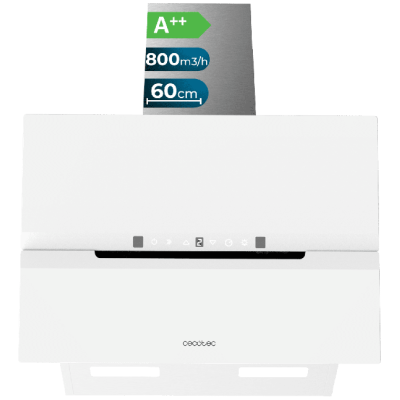 Campana extractora Cecotec Flux DT 608010 Glass White A++
