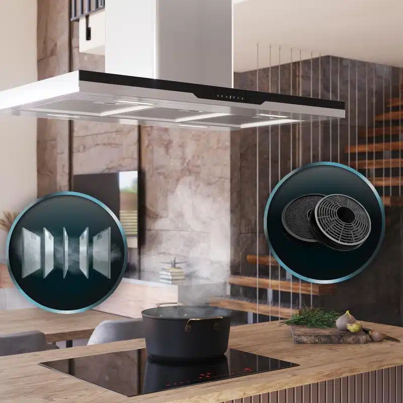 Campana extractora Cecotec Bolero Flux ICT 908000 Glass Black A++ - Imagen 5