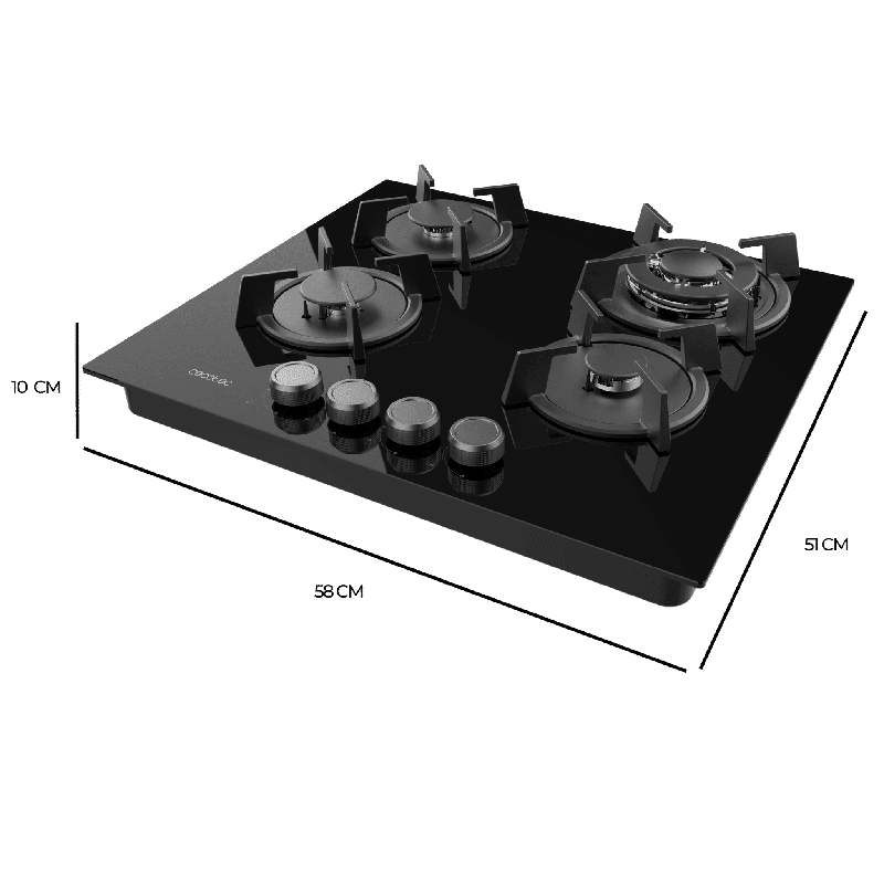 Placa de gas Cecotec Bolero Squad G 4200S Glass Black - Imagen 5
