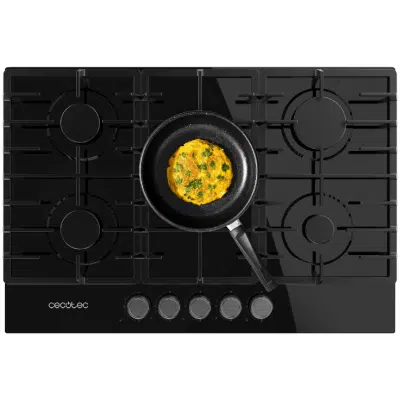 Placa de gas Cecotec Bolero Squad G 5200F Glass Black