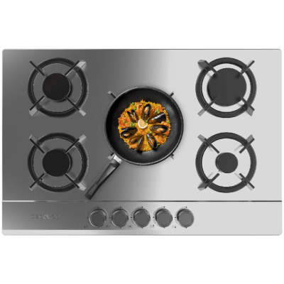 Placa de gas 5 fuegos Cecotec Bolero Squad G 5200S Inox