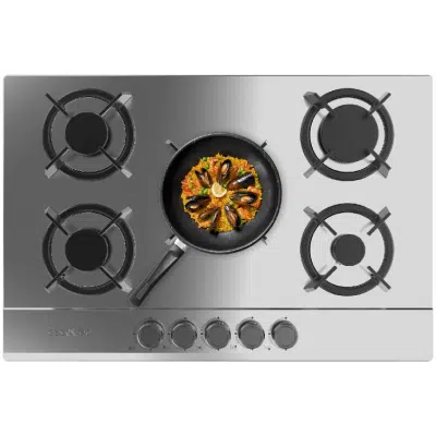 Placa de gas 5 fuegos Cecotec Bolero Squad G 5200S Inox