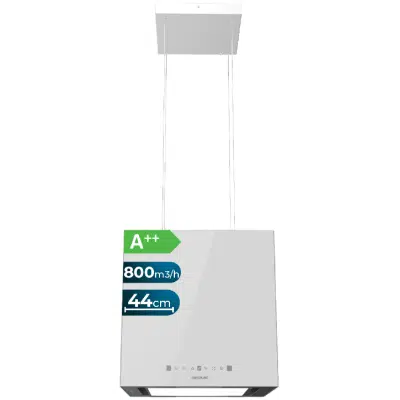 Campana colgante cuadrada Cecotec Bolero Flux CCT 448000 Glass White A++