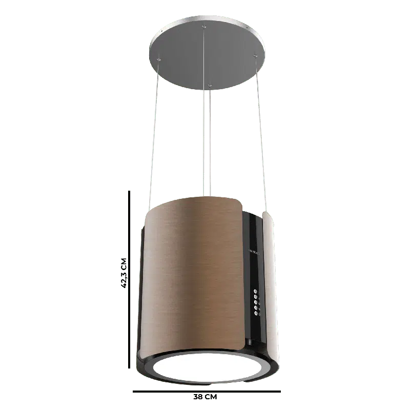 Campana colgante redonda Cecotec Bolero Flux CRE 385500 Cobre A+ - Imagen 3