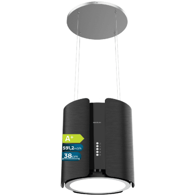 Campana colgante redonda Cecotec Bolero Flux CRE 385500 Negro A+