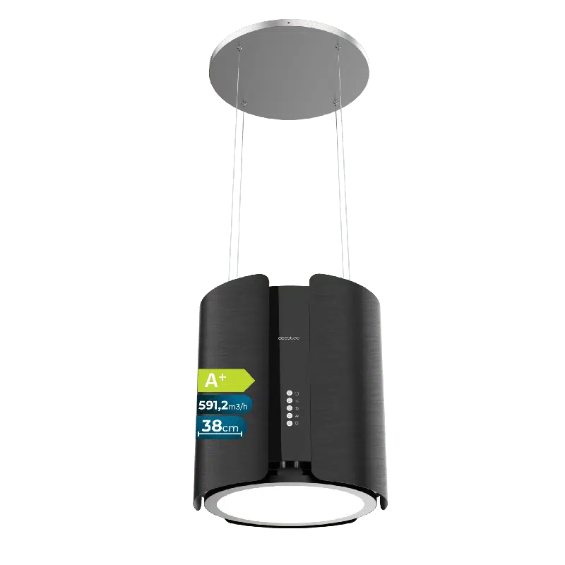 Campana colgante redonda Cecotec Bolero Flux CRE 385500 Negro A+