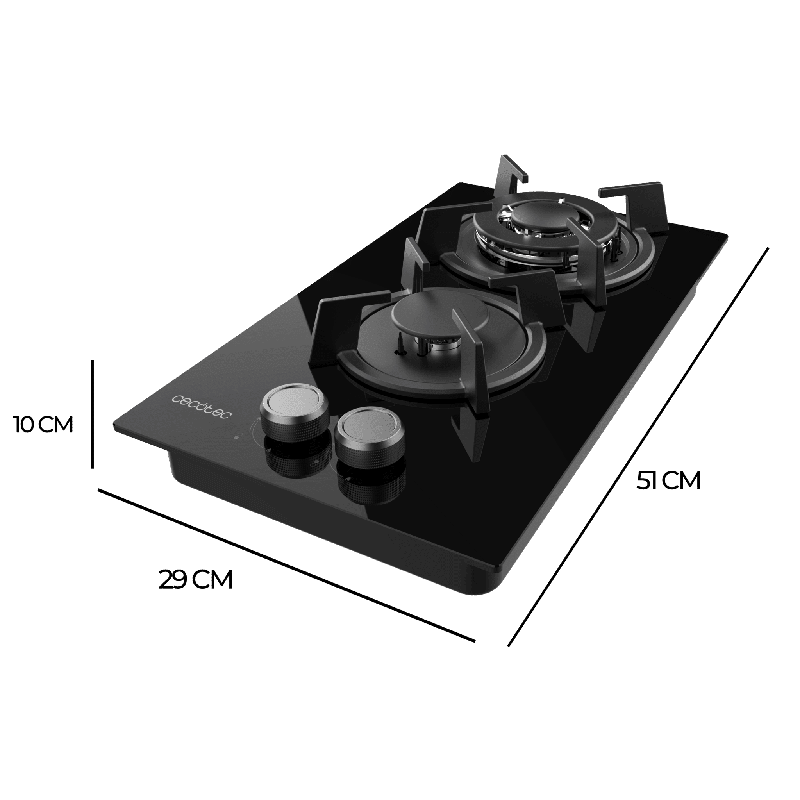 Placa de gas Cecotec Bolero Squad GN 2200S Glass Black - Imagen 2