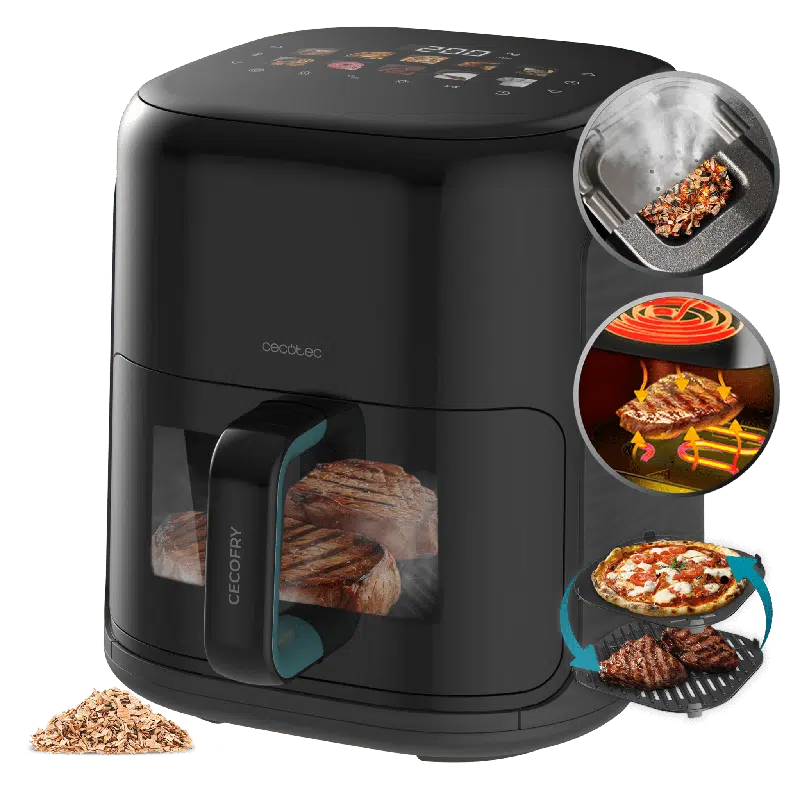 Freidora de aire con doble resistencia Cecotec Cecofry&Grill Smokin'Prime 4000