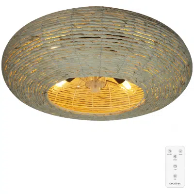 Ventilador de techo Cecotec EnergySilence LampAero 600 Natural Wicker