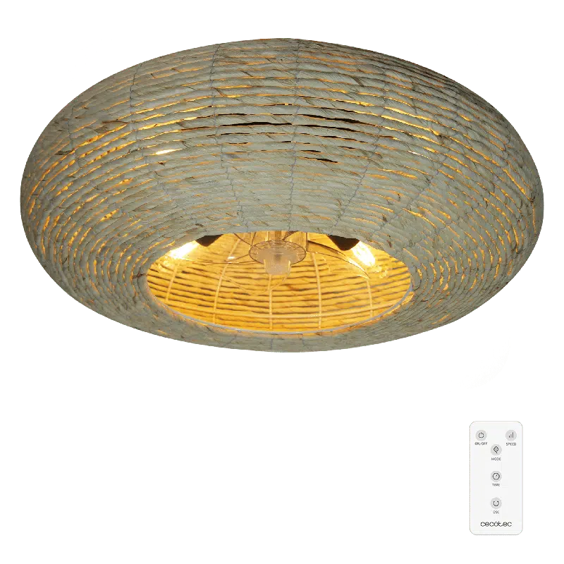 Ventilador de techo Cecotec EnergySilence LampAero 600 Natural Wicker